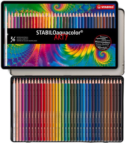 STABILO aquacolor - Premium Aquarell-Buntstifte Metall-Etui 36 Farben-2