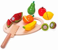 Classic World Houten Snijfruit met Snijplank, 17dlg.