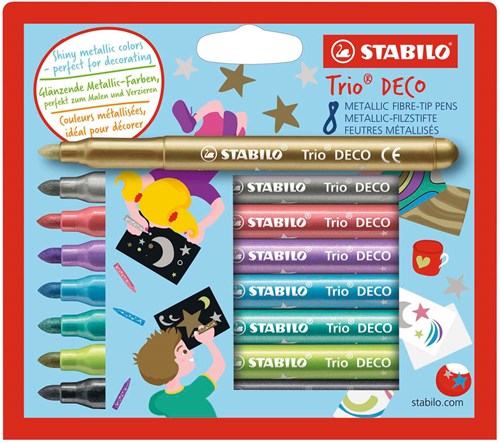 STABILO Metallic Filzstifte Etui 8 Farben - extra dicke Spitze-3