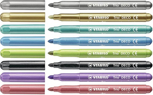 STABILO Metallic Filzstifte Etui 8 Farben - extra dicke Spitze-2