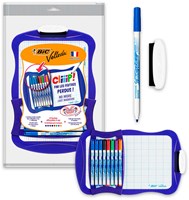 BIC Whiteboard doppelseitig mit 8 Markern und Wischer - blaues Rahmen-3