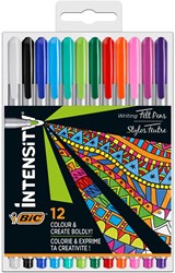 BIC Fineliner Pastell Set - 12 Farben - Intensity Filzstifte kreativ