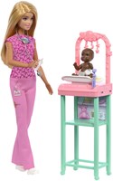 Barbie Babydoktor Puppe - Modepuppe mit Baby und Zubehör - Spielzeug
