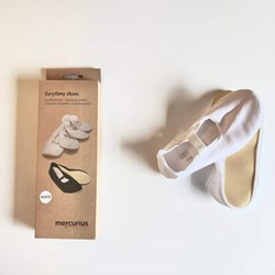 Mercurius Eurhythmieschuhe weiß Größe 52 - rutschfeste Baumwollschuhe