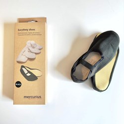 Mercurius Eurhythmieschuhe schwarz - rutschfeste Baumwollschuhe Größe 52