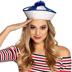 Boland - Marine Mütze blau weiß - Matrosenhut Erwachsene Unisex