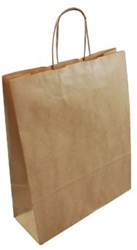 100 braune Kraftpapier-Tragetaschen, 46 x 17 x 48 cm