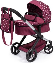 Bayer Chic 2000 Puppenwagen Xeo bordeaux rosa höhenverstellbar mit Tasche