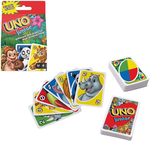 Mattel Kartenspiel UNO Junior - lustiges Kinderspiel mit Tiermotiven-2