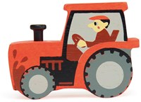 Tender Leaf Holztraktor - Bauernhoftier Spielzeug rot