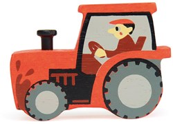 Tender Leaf Holztraktor - Bauernhoftier Spielzeug rot