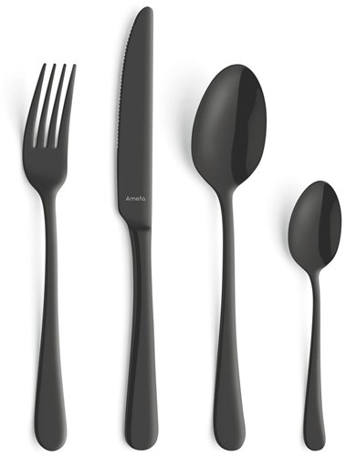 Amefa Besteckset Manille Vintage Schwarz 16-teilig - modernes Chromstahl-2