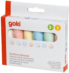 Goki Straßenmalkreide - buntes Outdoor-Spielzeug 6 Stück