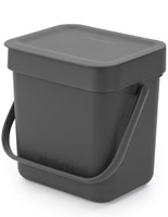 Brabantia Abfallbehälter Küche Sort & Go 3L grau kompakt Mülltrennung-2