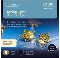 Lumineo Stern Metall Lichterkette 20L warmweiß LED Weihnachtsdeko