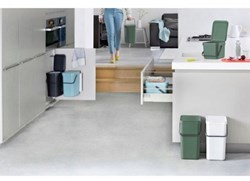 Brabantia Abfalleimer Sort & Go 12L grau - Mülleimer für Mülltrennung