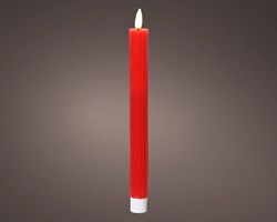 Lumineo LED Stabkerzen geriffelt rot 24cm 2er-Set - Stimmungsbeleuchtung