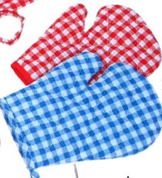 Harlekijn Ofenhandschuh Spielzeug 18 cm x 13 cm rot blau