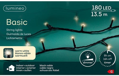 Lumineo Weihnachtsbeleuchtung LED warmweiß 180 Lichter außen innen