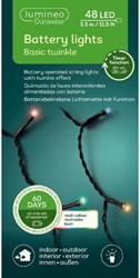 Lumineo LED-Batterielichterkette Mehrfarbig 48 Lichter Außen Weihnachten