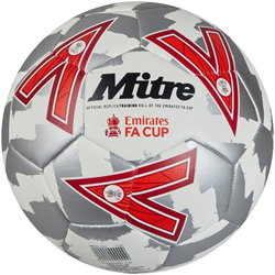 Mitre FA Cup Fußball Größe 5 - Trainingsball 2024/2025 weiß silber rot