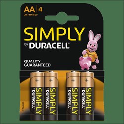 Duracell AA Batterien Alkaline Simply 4er-Pack leistungsstark und zuverlässig
