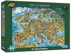 Gibsons Puzzle Europa - This is Europe Hartwig Braun 1000 Teile