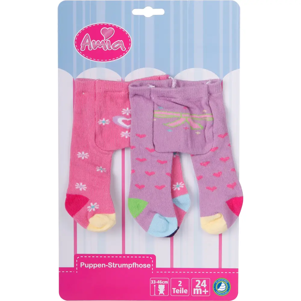 Amia Puppenstrumpfhose Babypuppe Kleidung Mehrfarbig 28-33 cm Set