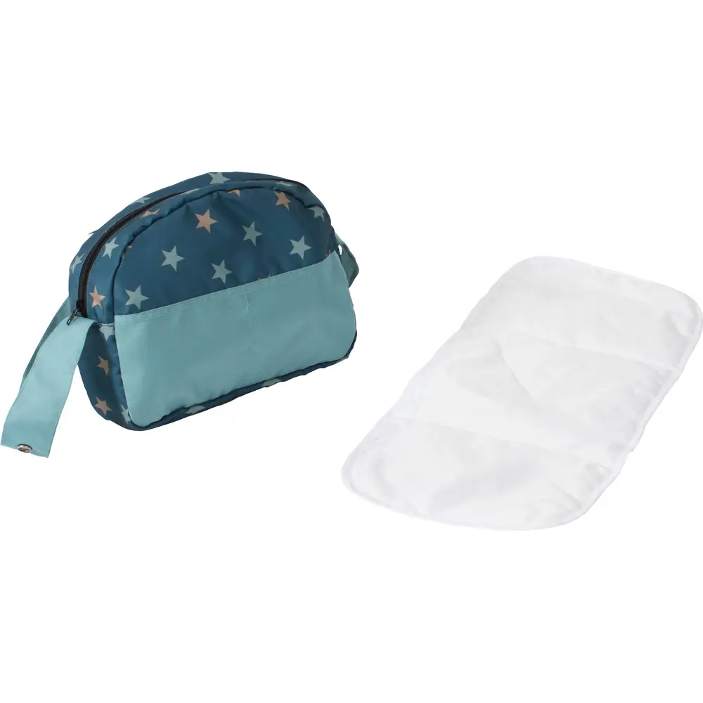 Bayer Chic 2000 Puppen Wickeltasche türkis mit Zubehör und Schultergurt