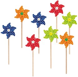 GIOBAS Windmühle Mini, weiße Punkte, 30 cm