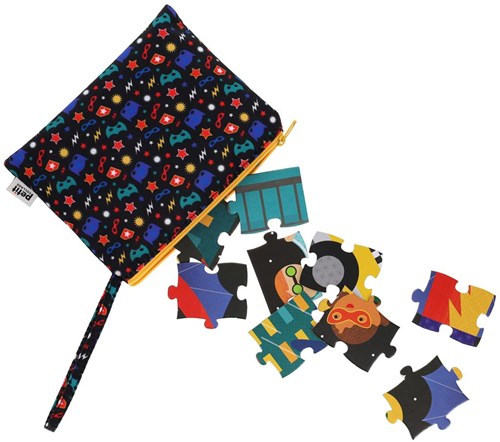 Petit Collage Puzzle Superhelden - doppelseitig Karton - Reisespiel-2