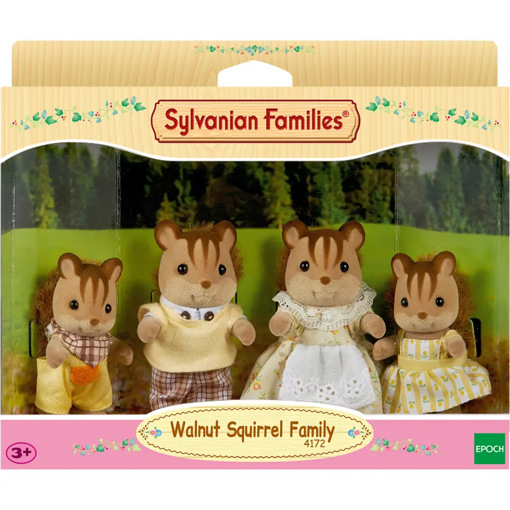 Sylvanian Families Walnuss Eichhörnchen Familie Puppenhaus Figuren 4172