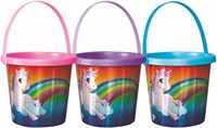 HOT Sports + Toys Einhorn Strand-Eimer rosa 19 cm Kunststoff