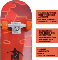 Schildkröt Skateboard 31 Zoll Kicker rot - Anfänger Skateboard Funwheels-2