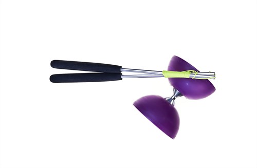Eureka Diabolo Spielzeug Set mit Aluminium Stäben - lila - Gummi