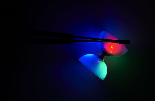 Eureka Diabolo Spielzeug mit LED Beleuchtung und Aluminium Stäben - Jonglieren-2
