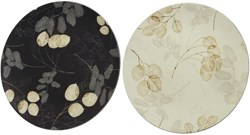 Decoris Dekoschale Kunststoff Untersetzer mit Print Grau Ø33cm Dekoration