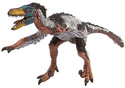 Bullyland Dinosaurier Figur Velociraptor Museum Linie grau 22 cm
