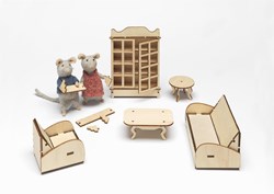Het Muizenhuis Holz Wohnzimmer Möbelset Puppenhaus Studio Schaapman