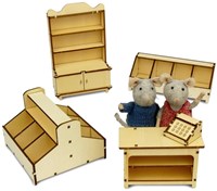 Het Muizenhuis Holz Möbelset Laden - Puppenhaus Zubehör