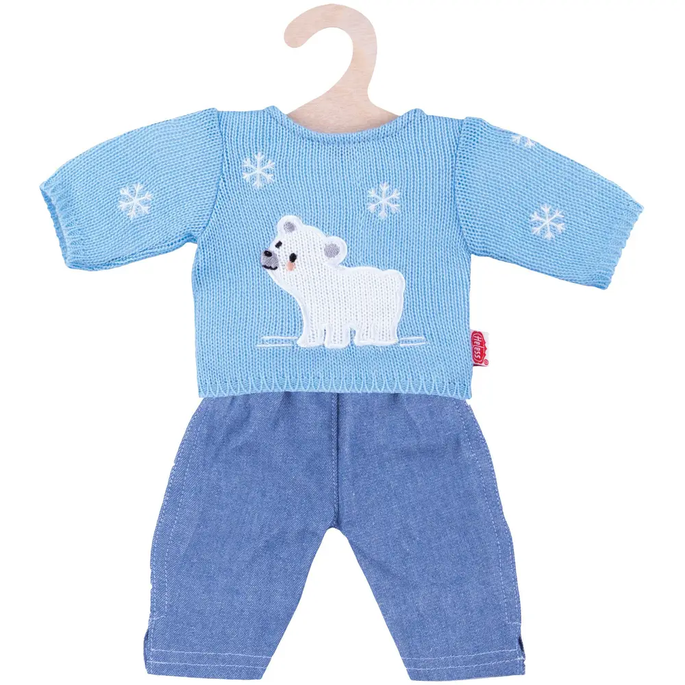 Heless Puppenkleidung Jeans und Strickpullover 35-45 cm Babypuppe