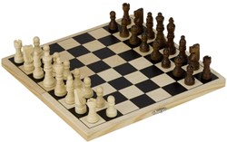 Goki Schachspiel aus Holz klappbar Reisespiel mit Koffer und Figuren