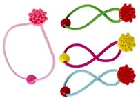 Global Affairs Haargummis Blumen Accessoire Blau-Fuchsia Kinder