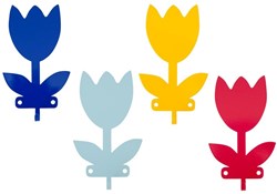 Global Affairs Kleiderhaken Metall Tulpe bunt 4 Stück Kinderzimmer