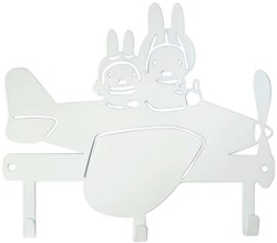 Mercis Garderobe Metall Kinderzimmer Miffy Flugzeug Weiß dekorativ