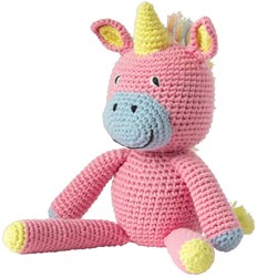 Global Affairs Kuscheltier Einhorn rosa gehäkelt Bio-Baumwolle 3+ Spielzeug