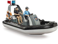 Bruder Polizei Spielzeugboot mit Blaulicht und Zubehör - 2 Figuren