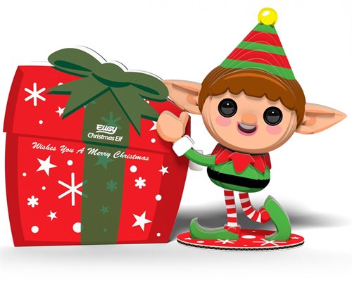 Eugy 3D Puzzle - Weihnachts-Elf Bastelset für Kinder und Erwachsene