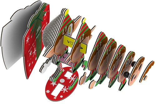 Eugy 3D Puzzle - Weihnachts-Elf Bastelset für Kinder und Erwachsene-3