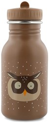 Trixie Trinkflasche Edelstahl Kinder 350ml Mr. Owl auslaufsicher braun
